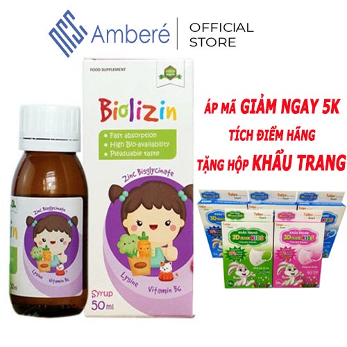 Biolizin Kẽm Hữu Cơ Lineabon k2 d3 Lysine B6 Giúp Bé Ăn Ngon Tăng Đề Kháng Bổ Sung Kẽm Chai 50ml