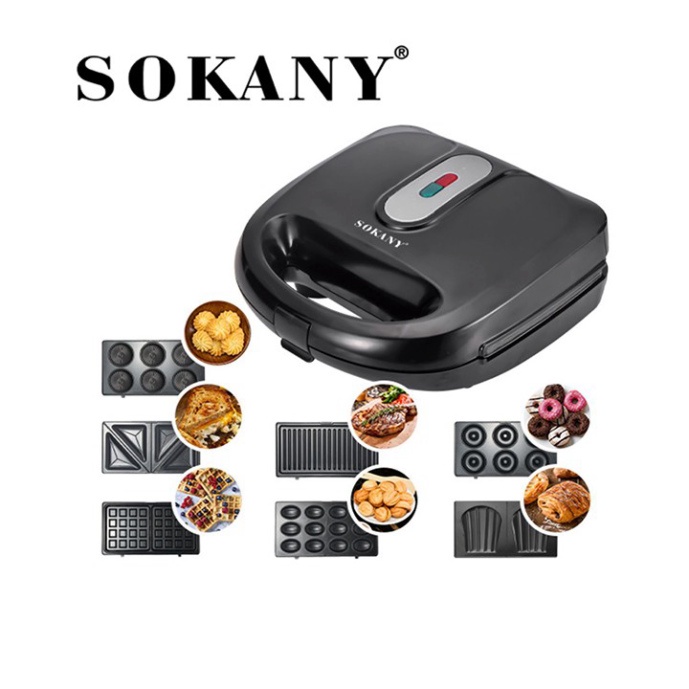 Máy nướng bánh, máy làm bánh Sokany 7 bộ khuôn làm bánh
