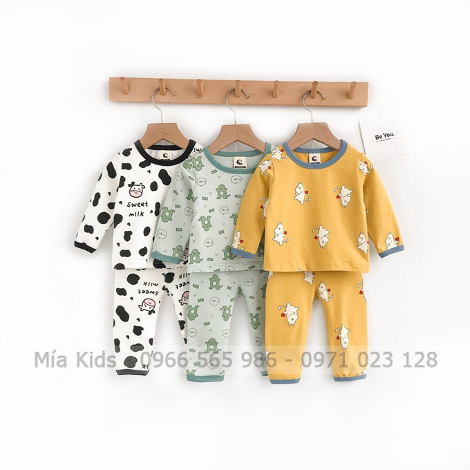 Bộ Nỉ Tơ Thu Đông Cho Bé Trai xuất Hàn Đẹp Chuẩn Ảnh, Bộ thu đông dài tay cho bé cao cấp