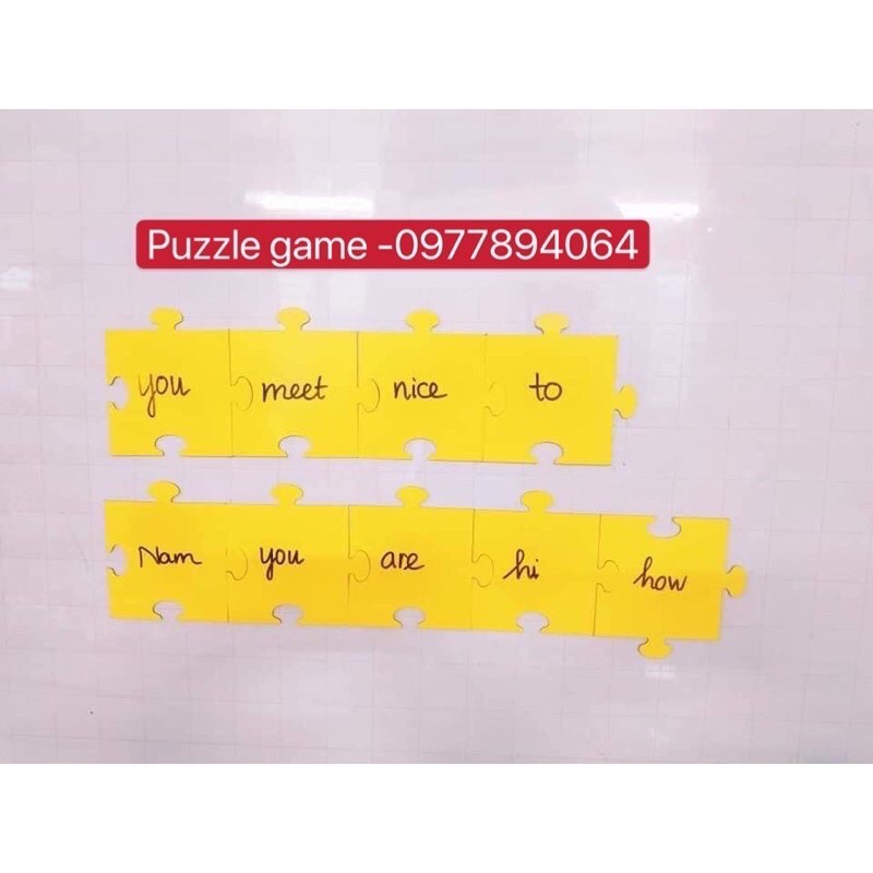 Set puzzle ghép từ màu vàng (10 miếng sẵn nam châm)