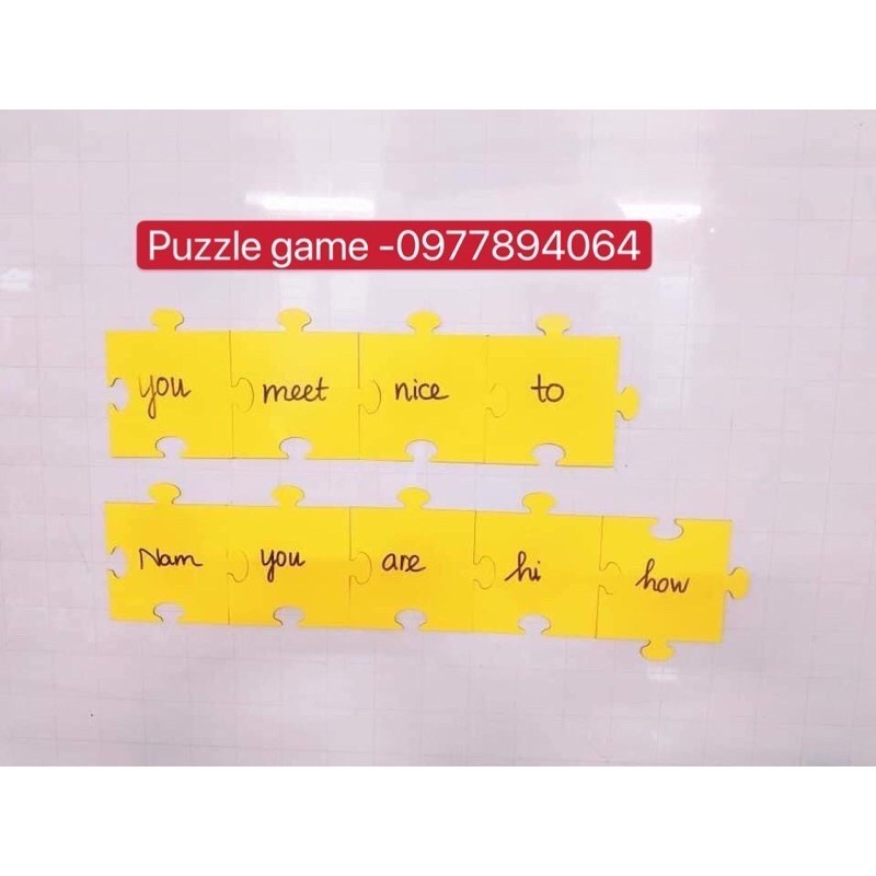 Set puzzle ghép từ màu vàng