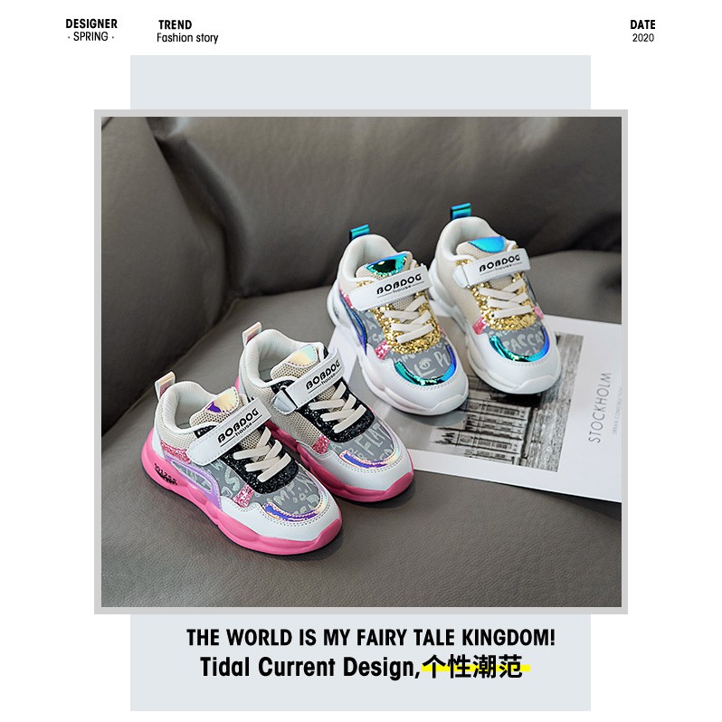 Giày thể thao bé gái siêu nhẹ Bobdog