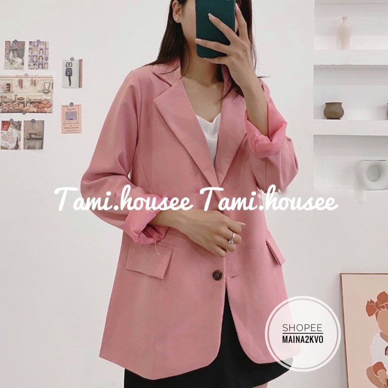 Áo blazer nữ - vest nữ màu hồng xinh và nâu coffee 2 lớp. (ảnh thật ở cuối/hàng sẵn) | BigBuy360 - bigbuy360.vn