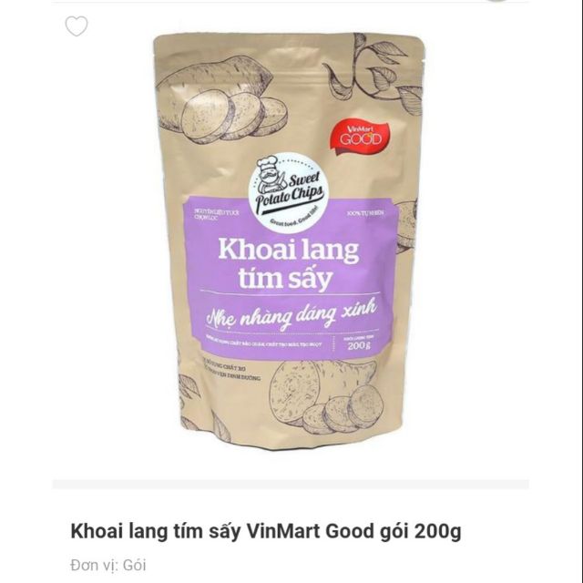 Khoai lang tím sấy gói 200g Vinmart Good