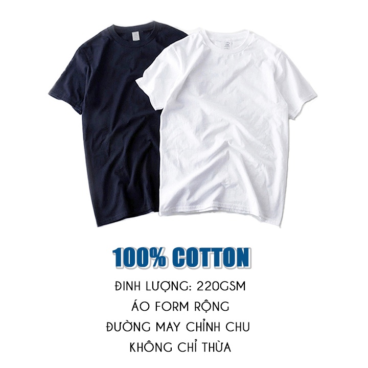 Áo thun trơn nam nữ - áo thun trơn unisex - 100% coton - trắng trơn - đen trơn DADDYSTORE | BigBuy360 - bigbuy360.vn