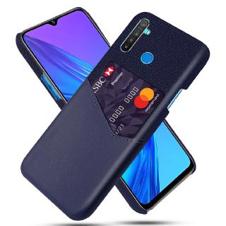 For OPPO Realme 5i 5 Pro With Card Slot Wallet Case Slim PU Leather Soft Fabric Splicing Hybrid Cover
