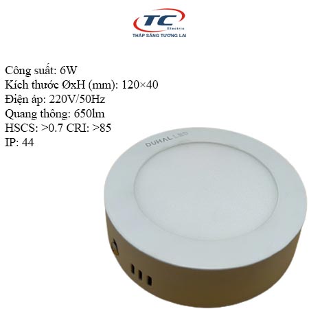 Đèn LED panel ốp trần 6W Duhal (KDGC506)