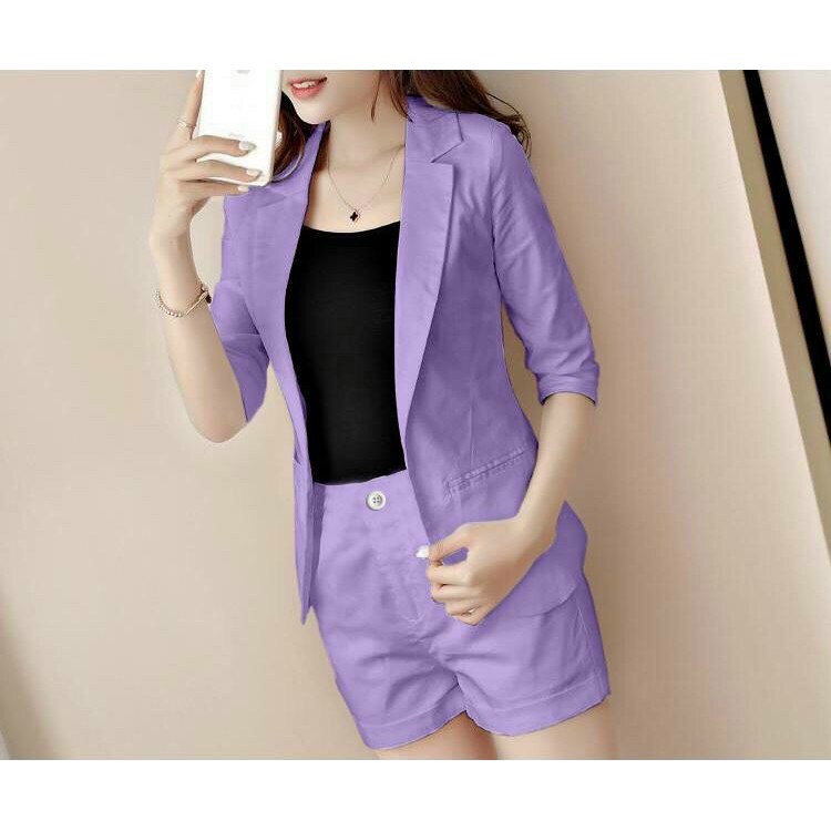 Bộ Vest Short 3 Món Kaki Cao Cấp - Set Vest Đùi Cotton Kèm Áo Lụa Sang Trọng Cho Nàng Năng Động | BigBuy360 - bigbuy360.vn