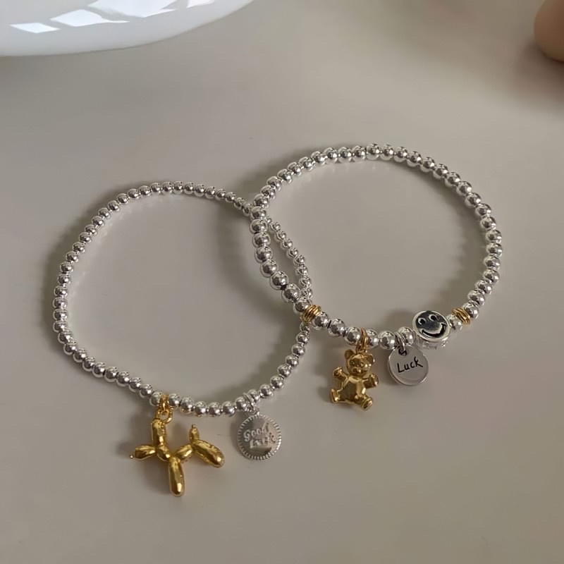 Vòng Lắc tay bi charm mạ bạc