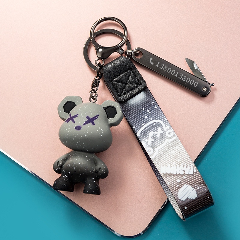 Móc khóa KuuClothes màu bạc xanh cao cấp chết liệu Titan chống gỉ - Móc Khóa BearX