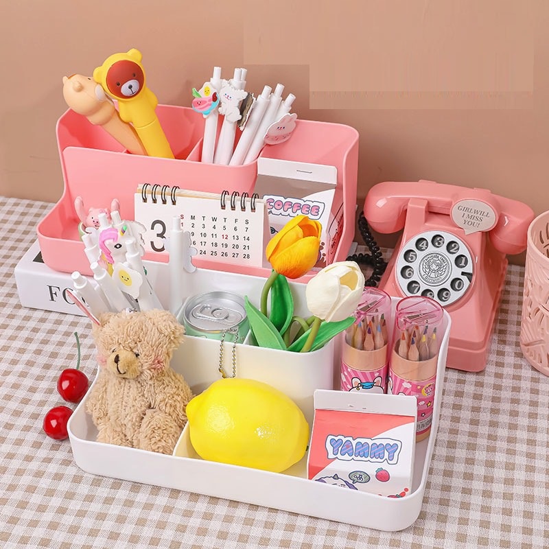 Kệ để bàn đựng mỹ phẩm K3 nhựa chắc chắn, khay đựng đồ tiện ích gia đình
