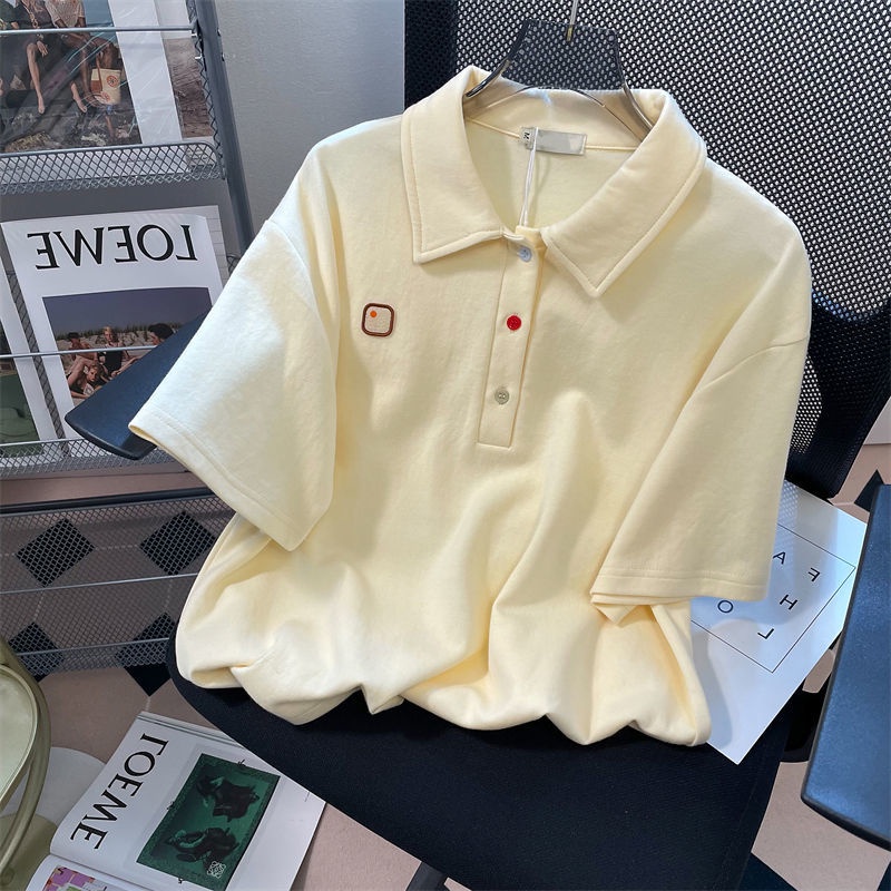 Set Đồ Thể Thao Áo Thun Cổ polo Phối Quần Short Dáng Rộng Thời Trang Mùa Hè Cá Tính Cho Nữ