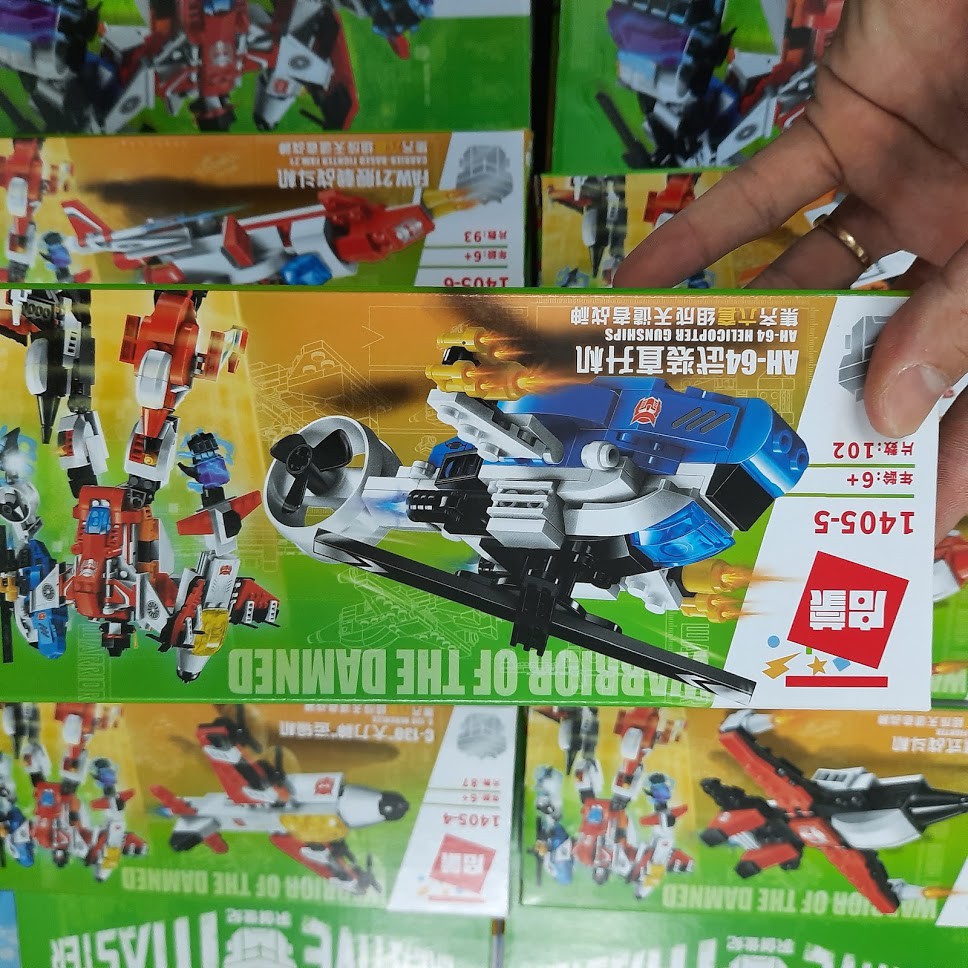 Bộ lắp ghép mô hình robot 6 trong 1 đồ chơi trẻ em bằng nhựa cao cấp