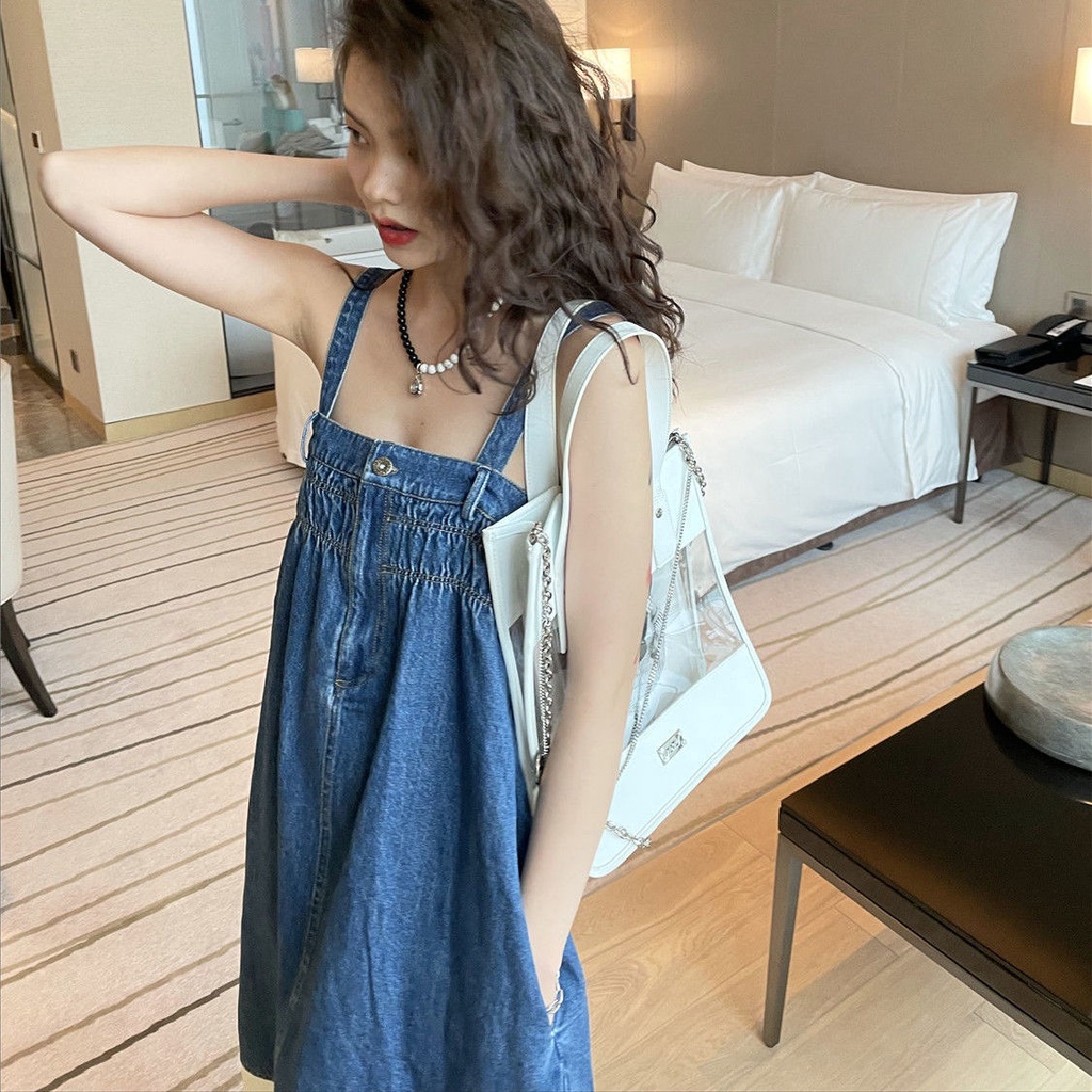 ✜✈Đầm Denim Dáng Chữ a Thời Trang Mùa Hè Mới 2021 Cho Nữ