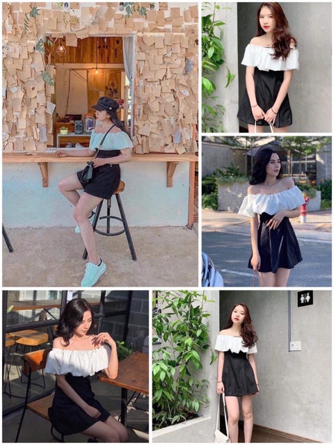 Đầm váy Ringela dress có mút ngực mặc được 2 kiểu trễ vai | BigBuy360 - bigbuy360.vn