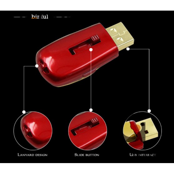 [Spot & COD] USB2.0 Cute Metal Metal Iron Man USB Flash Drive Thumb Memory Stick USB Flash Drive 1GB 2GB 4GB 8GB 16GB 32GB 32GB 64GB Thích hợp cho Máy tính xách tay / Máy tính.