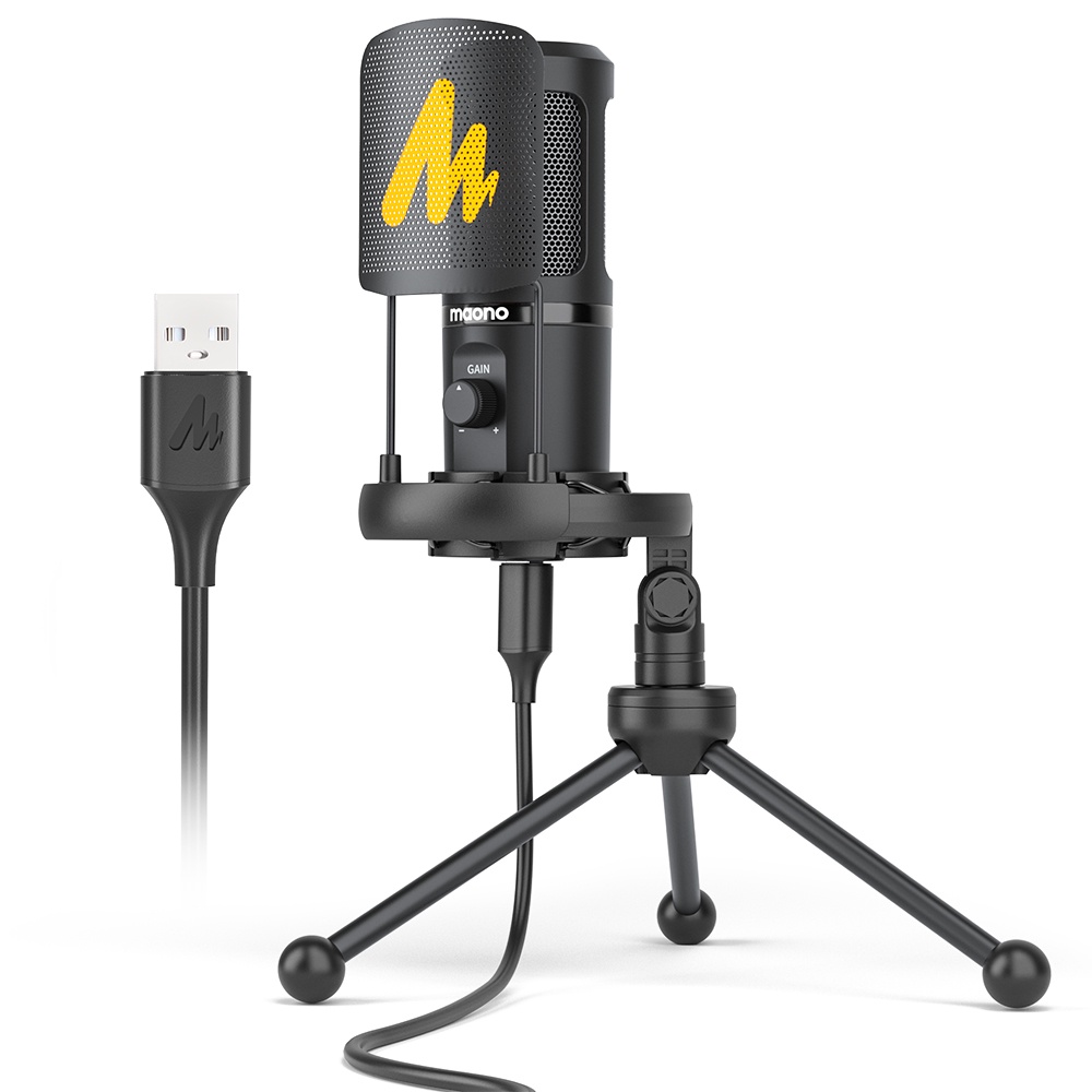 Micro thu âm ngưng tụ MAONO AU-PM461TS USB với chân đứng để bàn tiện dụng