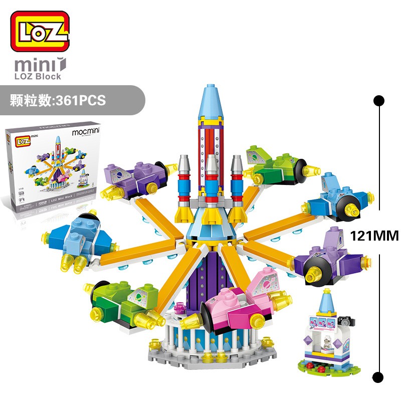 Đồ chơi lắp ráp Đu Quay Máy Bay Đảo LOZ mini 361 chi tiết cho bé