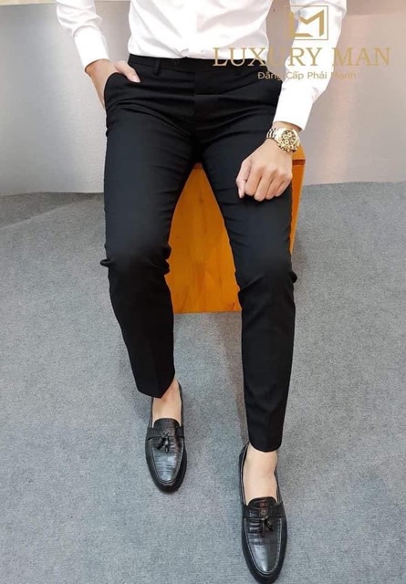 Quần âu đen vải tuyết mưa dày cao cấp sale 86k-98k