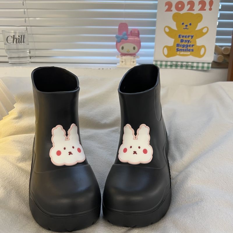 Giày Bốt Cao Su Gọn Nhẹ Chống Trượt / Thấm Nước Họa Tiết Hoạt Hình Dễ Thương Cho Nữ