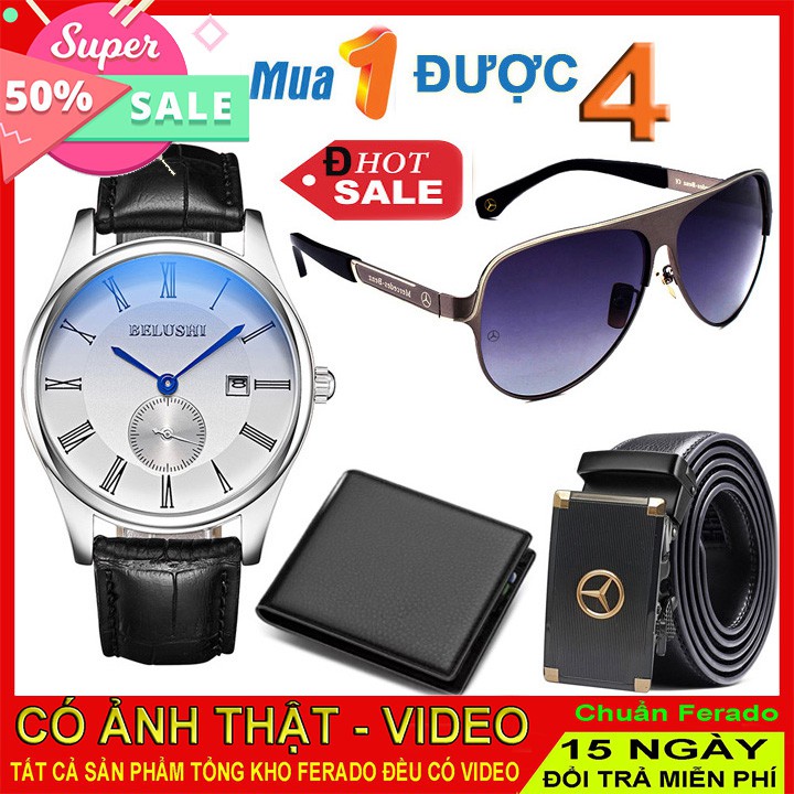 Đồng hồ nam Belushi tặng kèm 3 món phụ kiện thời trang
