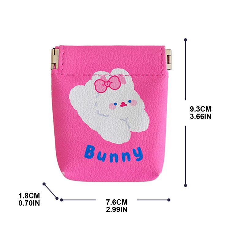 Ví Ngắn Mini Bằng Da PU Họa Tiết Hoạt Hình Dễ Thương