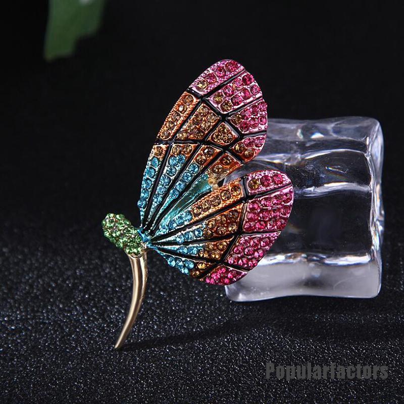 Ghim cài áo hình bướm đính đá thời trang xinh xắn