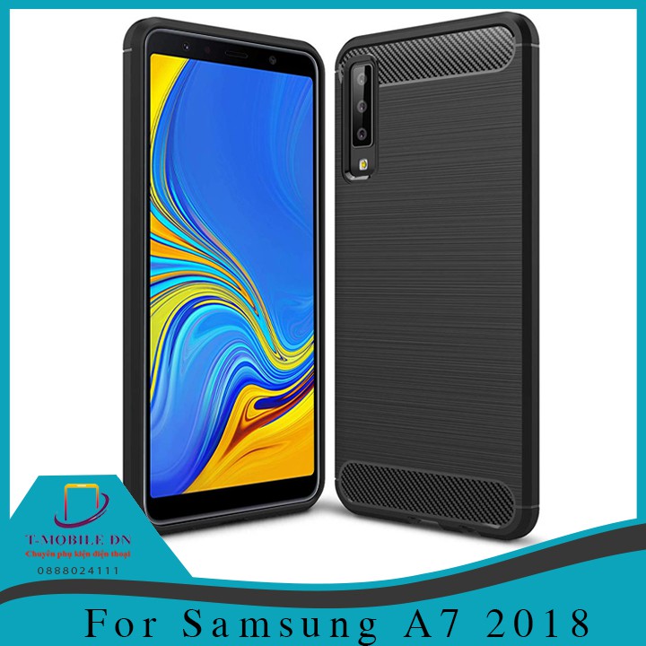 Ốp lưng Samsung A6 A7 A8 Plus A8 Star A9 2018 M20 carbon phay xước chống sốc chống vân tay