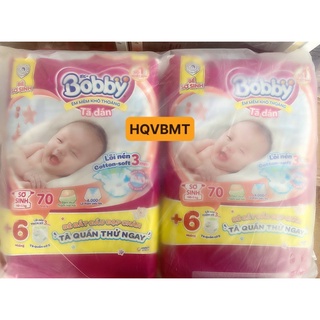 [TẶNG KÈM] Combo 4 gói Tã Dán Bobby Every Đệm Thun Thấm Mồ Hôi size XS70 miếng cho bé dưới 5kg
