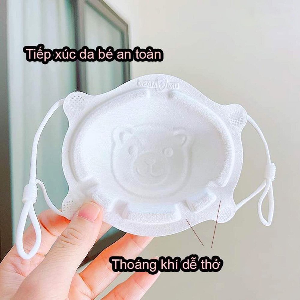 Khẩu Trang Trẻ Em Hình Gấu Uni Mask Ngăn Bụi Mịn Vi Khuẩn - Khẩu Trang 3D Em Bé Xuất Nhật NEDEVI Chính Hãng