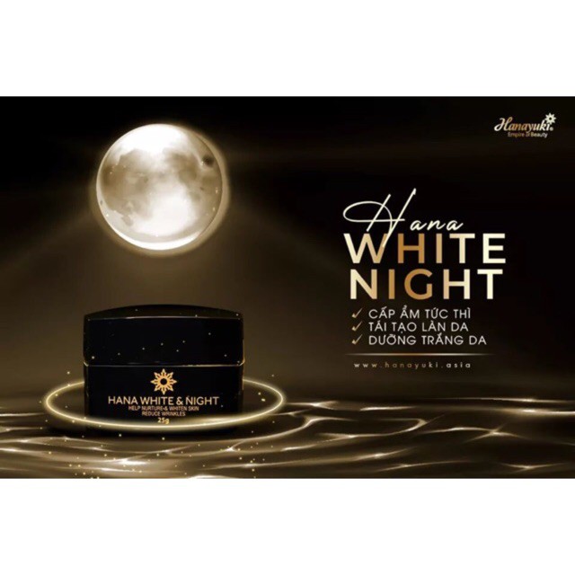  Kem dưỡng trắng da phục hồi ban đêm Hana White Night Hanayuki -Chính hãng 100%