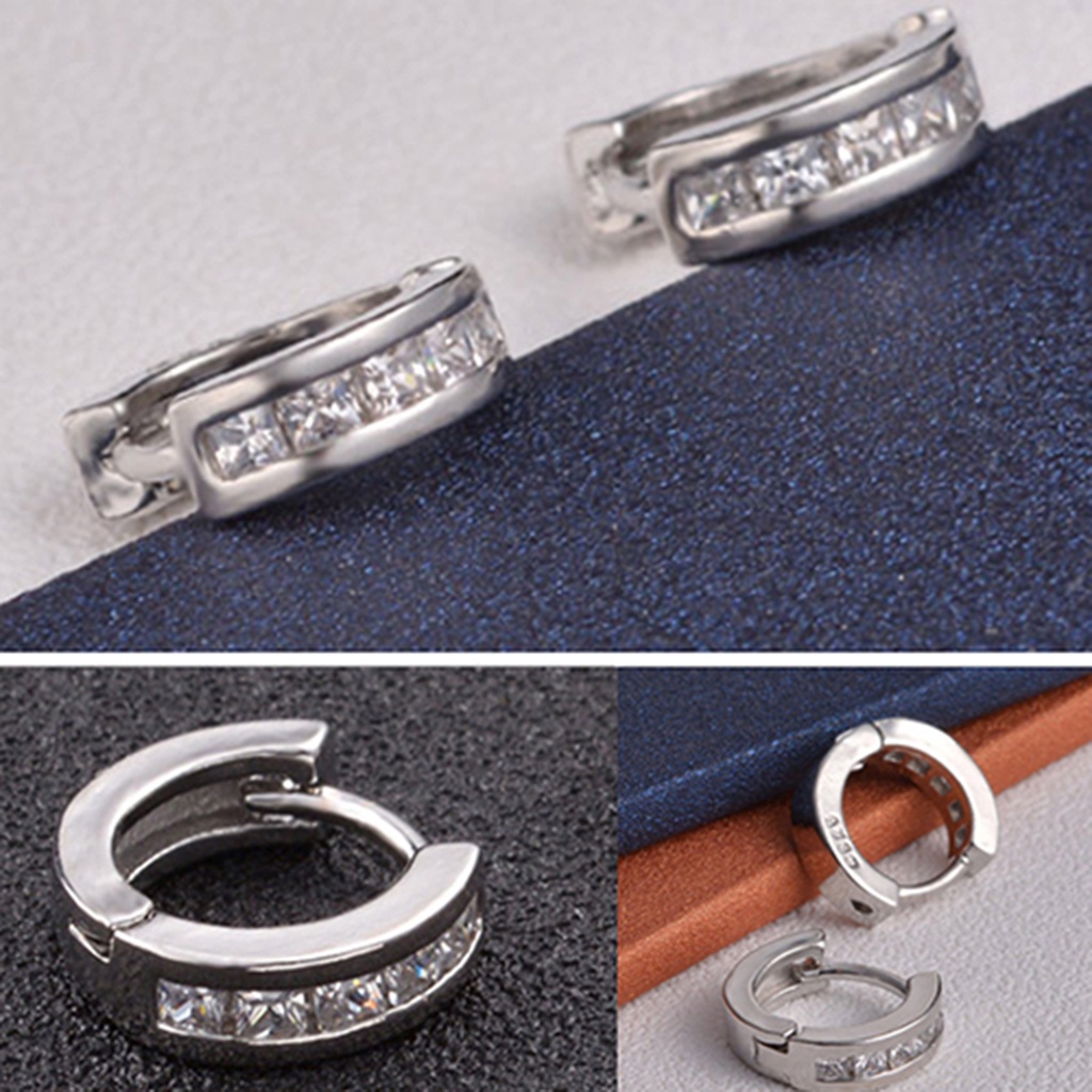 Khuyên tai đính đá kiểu dáng đơn giản thanh lịch dành cho nữ