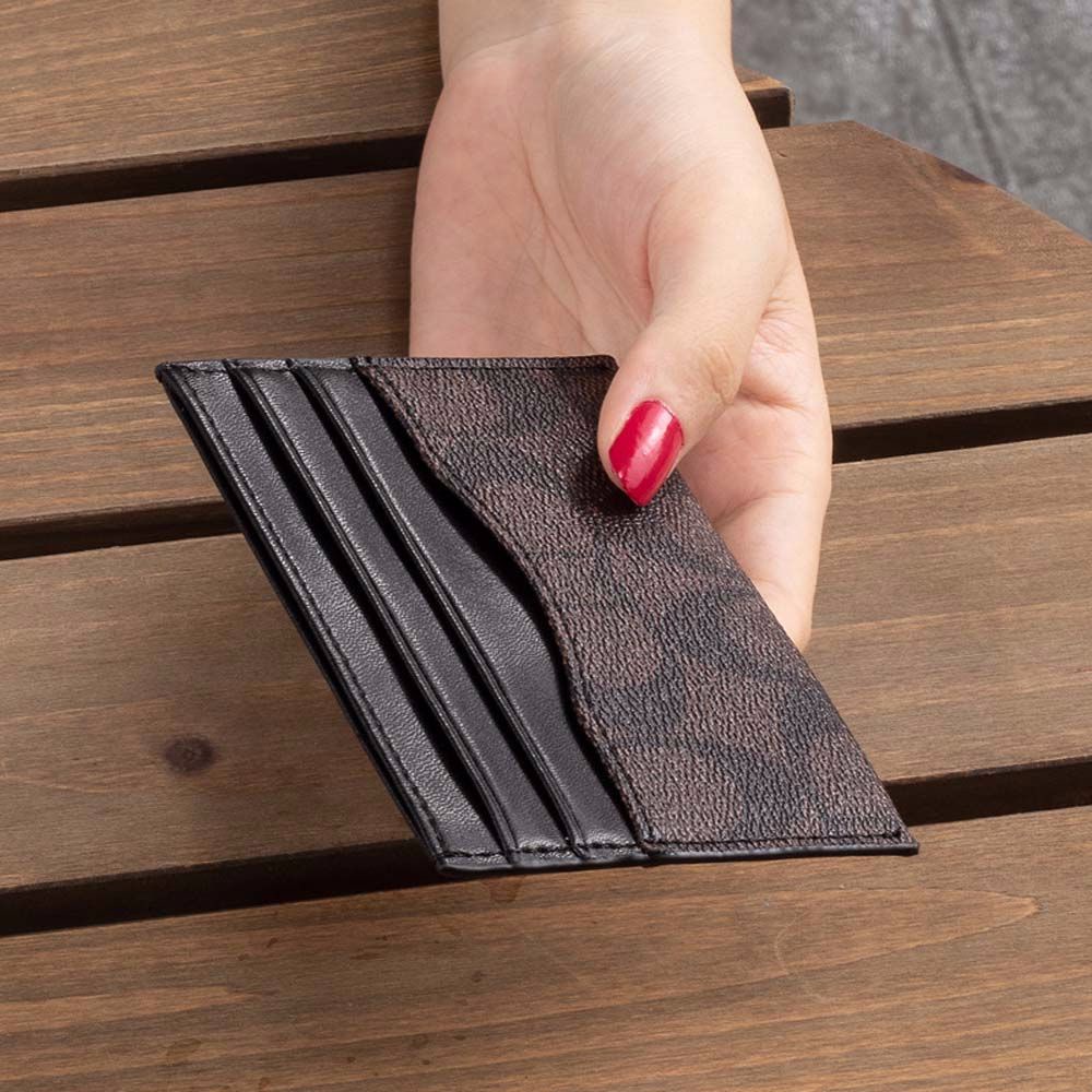 Ví ngắn bằng da PU nhiều ngăn đựng thẻ đa năng phong cách sang trọng cho nữ