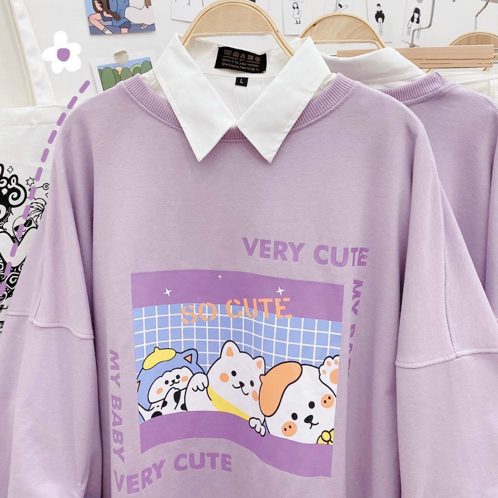 Áo sweater tím mộng mơ VERY CUTE N261212