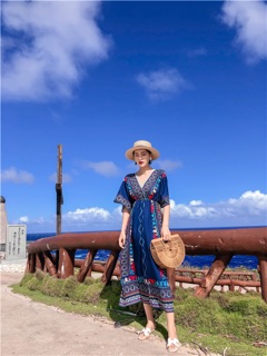 Váy maxi thổ cẩm đi biển🌊