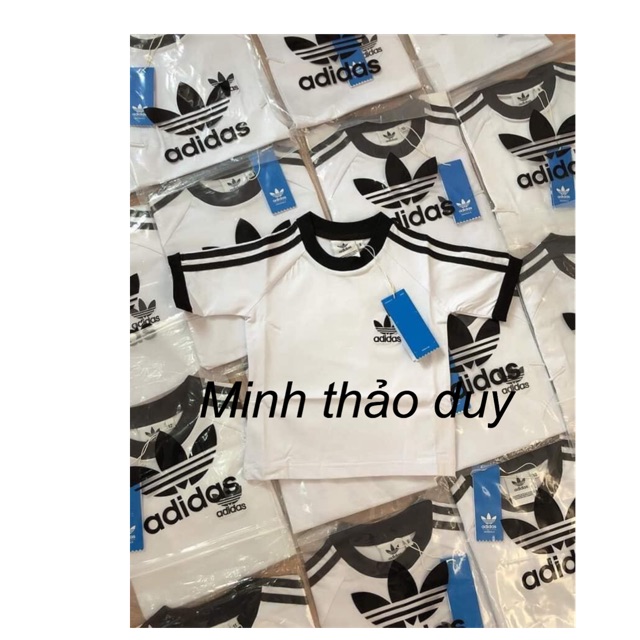 Áo adidas trắng sọc vai