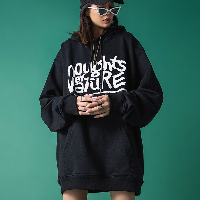 Áo sweater nam nữ unisex form rộng nỉ bông ngoại dày local brand ulzzang đen trắng hàn quốc có mũ NOUGHTS chống nắng