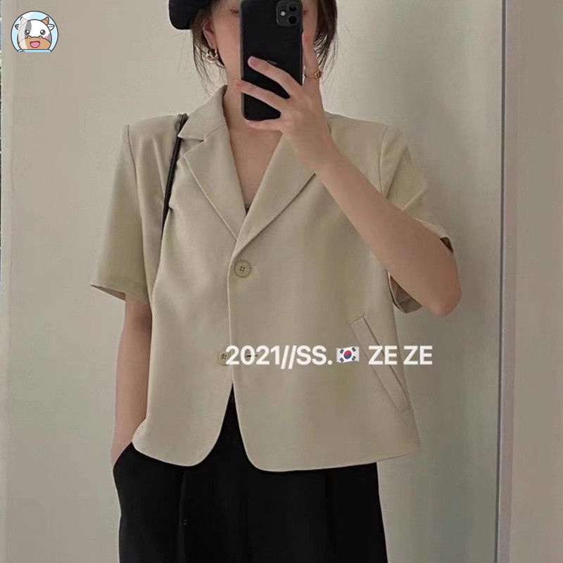 Áo Khoác blazer Mỏng Dáng Rộng Kiểu Hàn Quốc Thời Trang Mùa Hè Cho Nữ