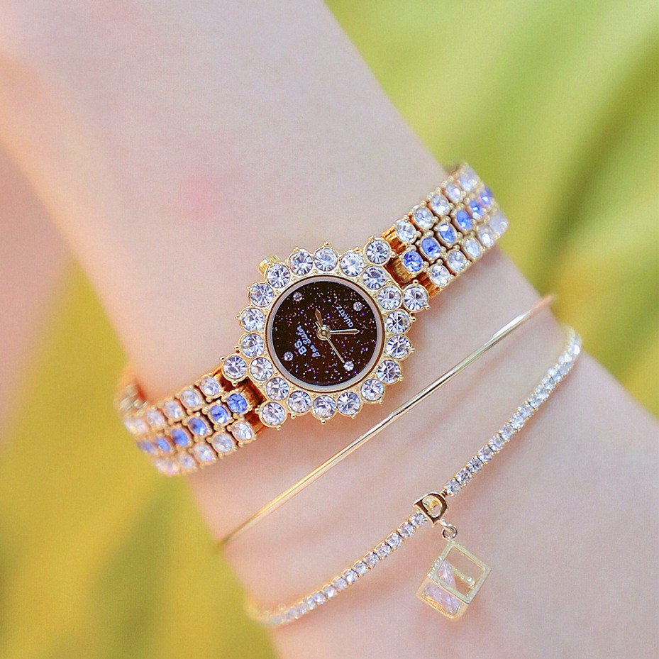 Đồng Hồ Nữ BS Bee Sister Hàn Quốc Đính Đá Cực Sang Trọng