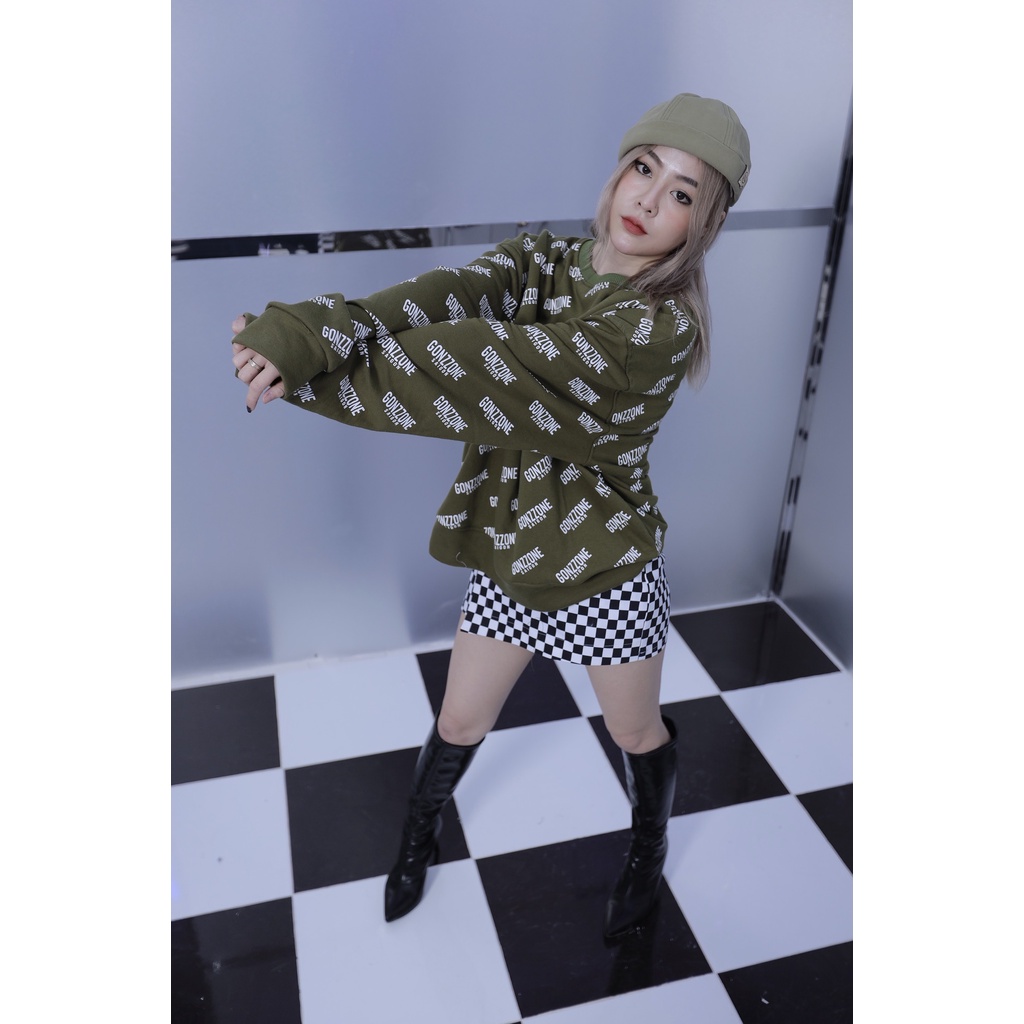 Áo Sweater Form Rộng Mùa Đông Sweater Gozzone  - Màu Rêu | BigBuy360 - bigbuy360.vn