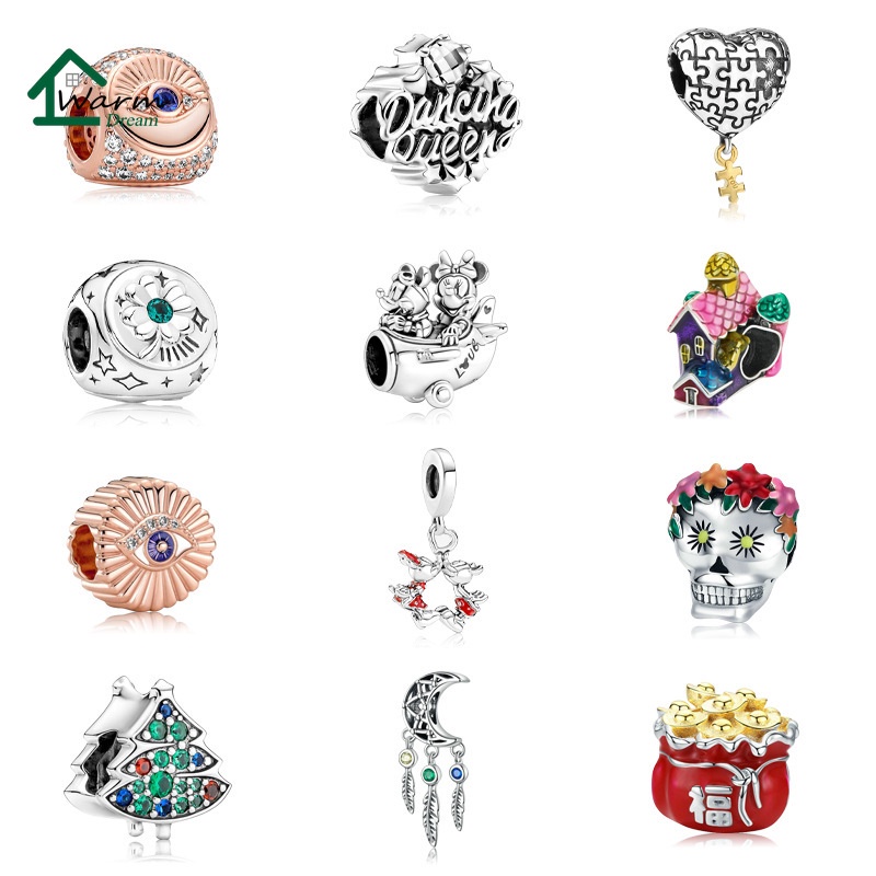PANDORA Hạt Charm Hình Chuột Mickey Bằng Bạc 925 Dùng Làm Trang Sức Cho Nữ