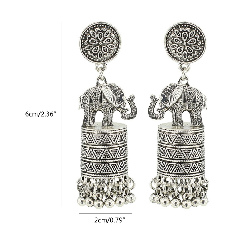 1 Đôi Bông Tai Hình Voi Ấn Độ Phong Cách Retro