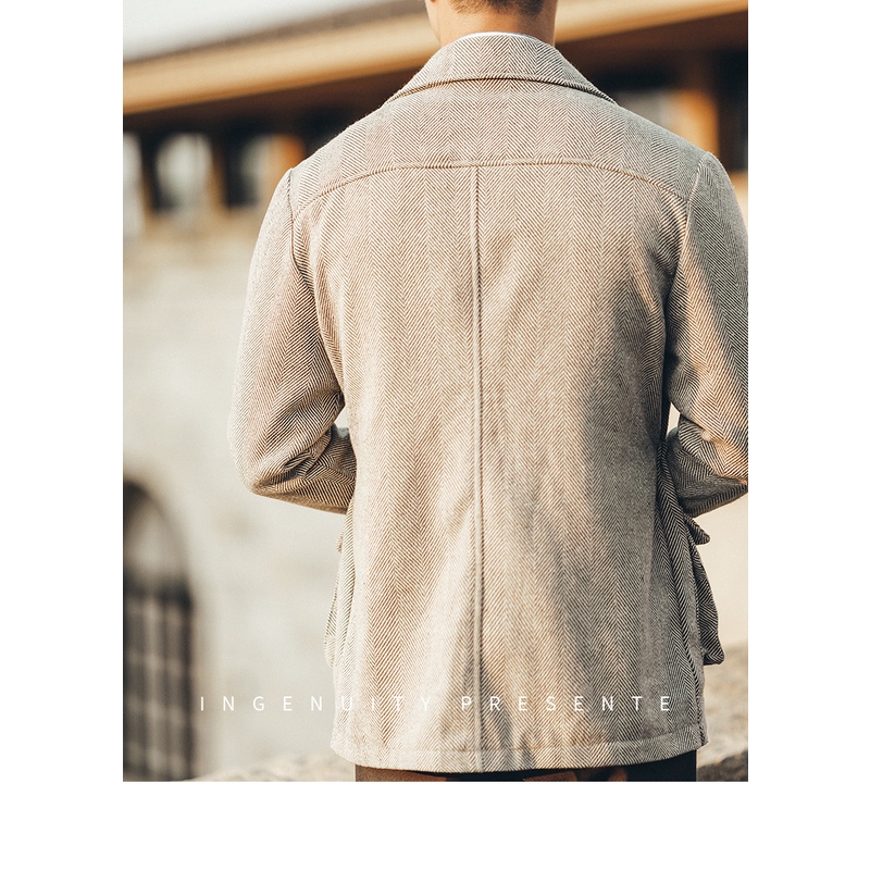 Áo Khoác Nam Retro 4 Túi, Áo Khoác Quý Ông Lịch Lãm