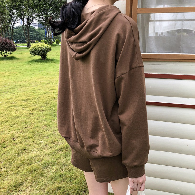 SÉT Áo hoodie + Quần Short chất đẹp (S05) – Hàng CÓ SẴN màu Nâu