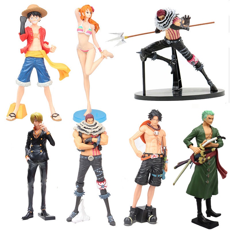Mô hình One Piece Luffy Zoro Ace Sabo Marco Doflamingo Mihawk Boa Hancock Kuma Katakuri , figure anime one piece Đai Định Hình Ace Zoro Kata Kurika Đứng Được