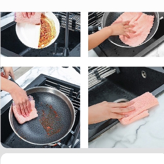 Set 10 Khăn Bông Lau Bếp Đa Năng, 2 Mặt Siêu Thấm Hút