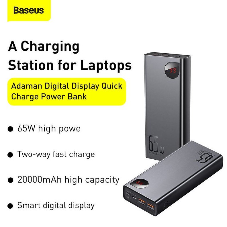 Pin sạc dự phòng Baseus Adaman 20000mAh 65W PPADM65 Metal Digital Display Quick Charge - Nhất Tín Computer