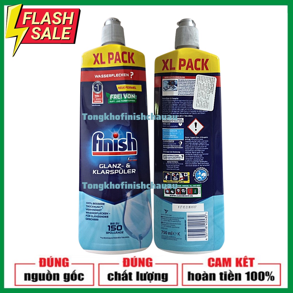 Dầu bóng Finish [chất trợ xả, nước làm bóng cho máy rửa bát]