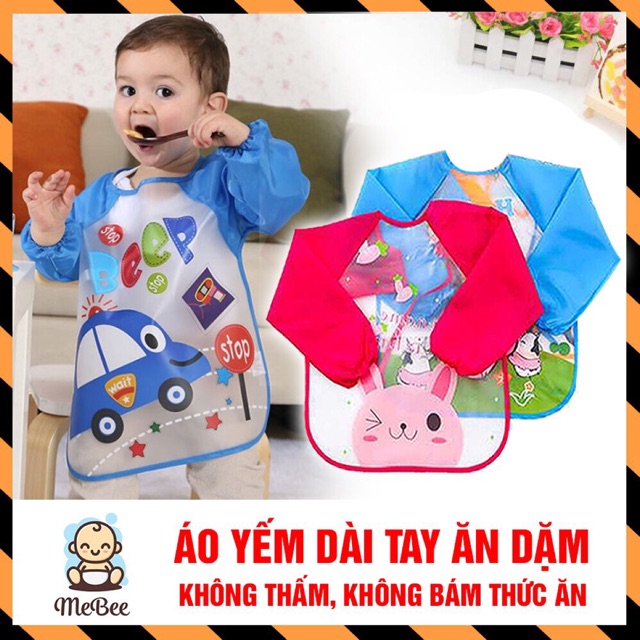 Áo yếm ăn dặm có tay cho bé