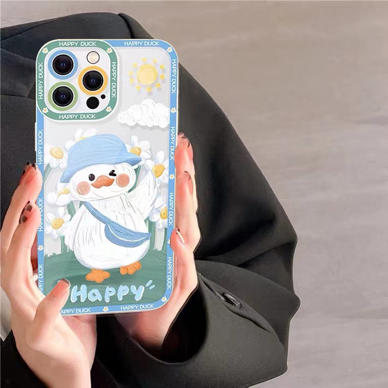 Ốp Điện Thoại Silicon Tpu Mềm Trong Suốt In Hình Vịt Cho iPhone 11 12 13 Pro Max XR X XS Max 6 7 6s 8 plus SE 2020